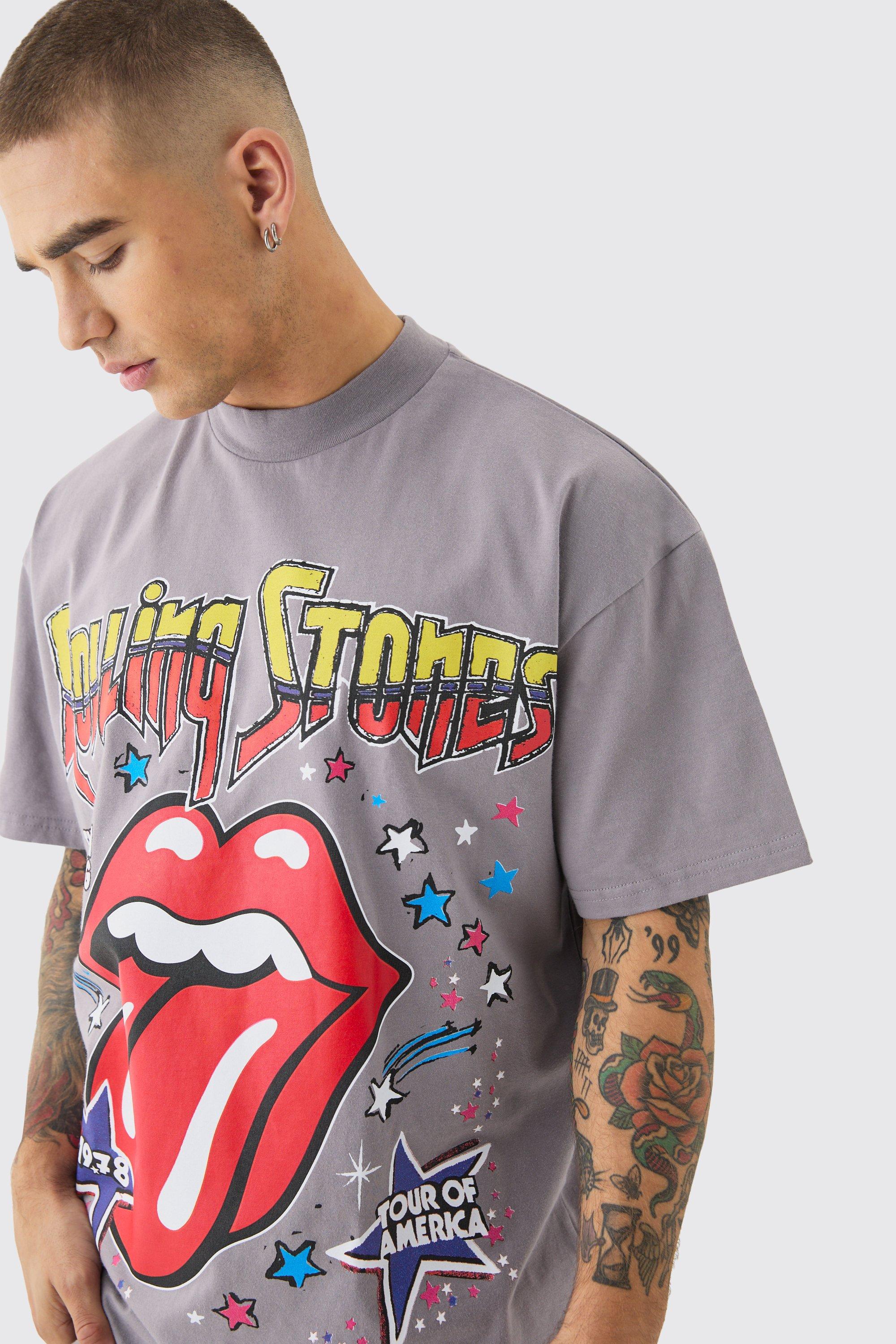 T shirt oversize ufficiale Rolling Stones in grande formato boohoo IT