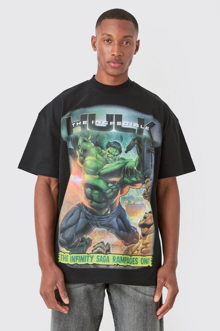 Black Hulken Oversize t-shirt med tryck image number 1