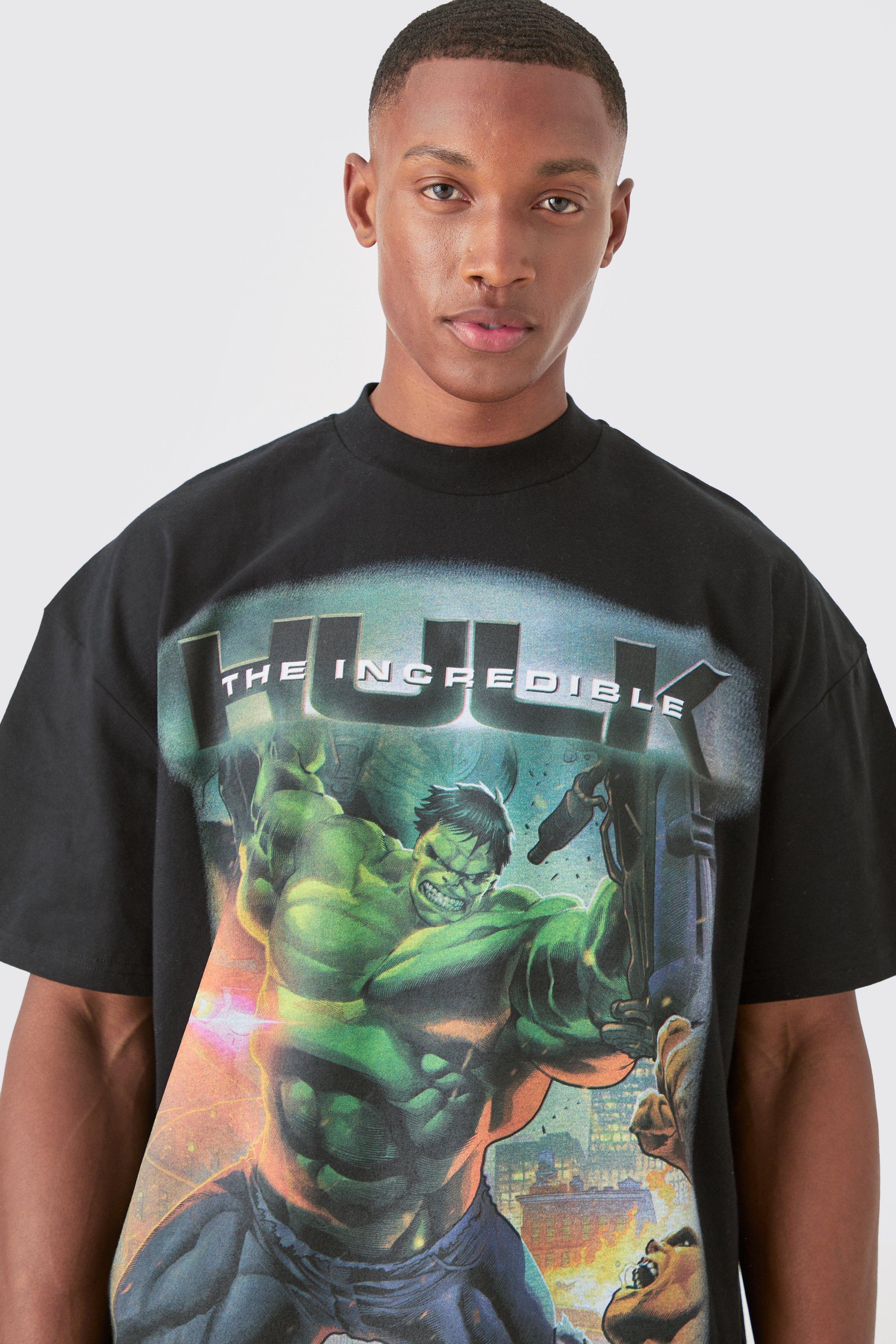 Camiseta oversize con estampado de Hulk a gran escala