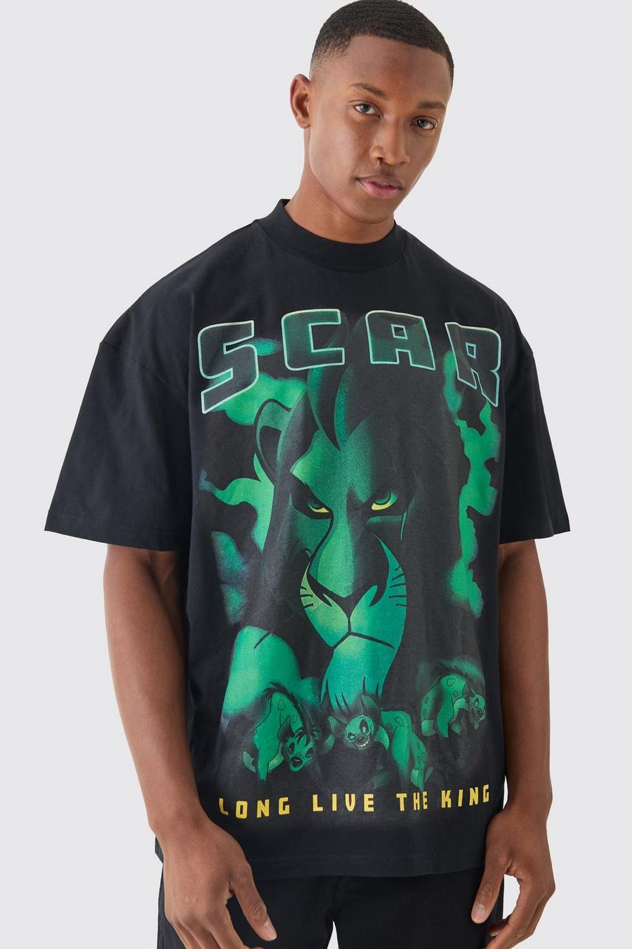T-shirt oversize ufficiale Disney Scar con scritta Disney Scar, Black