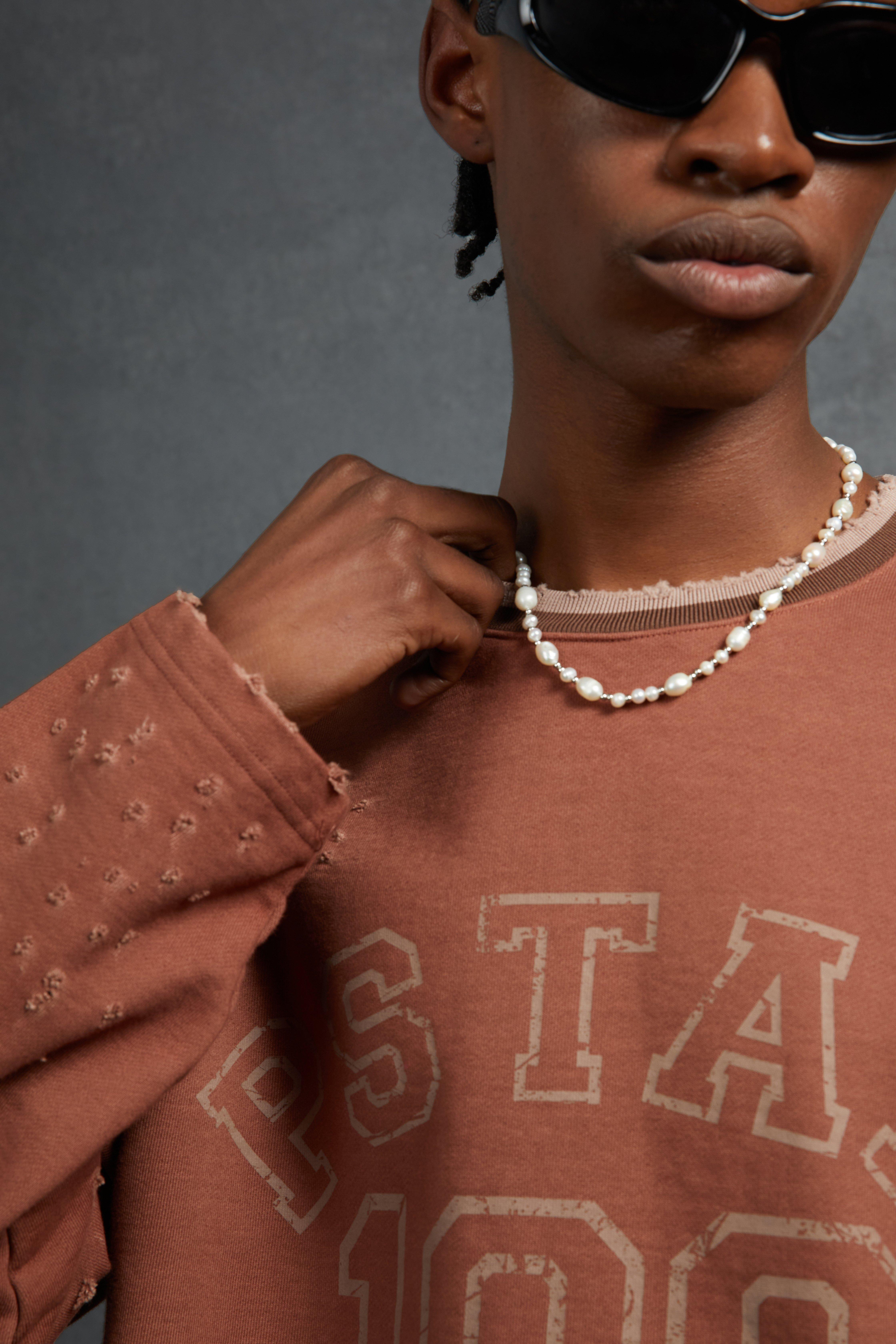 P Star Oversized Cropped Sweatshirt with 100 Print boohoo USA