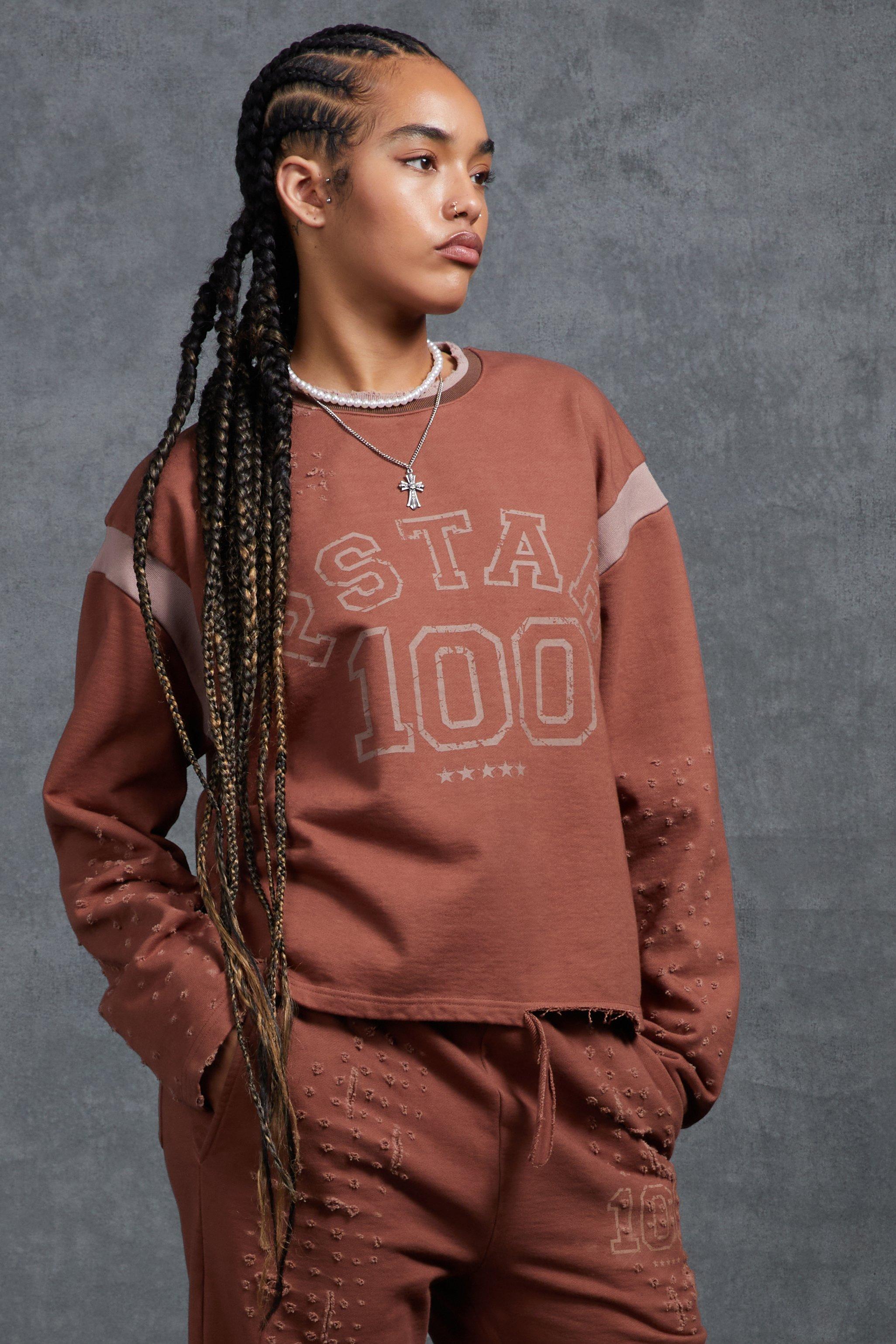 Boohoo cropped sweatshirt hot sale