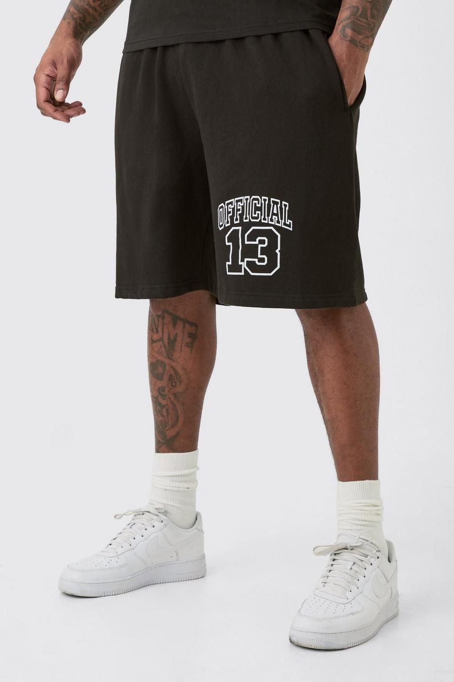 Black Plus Oversized Fit Official Jersey Shorts image number 1