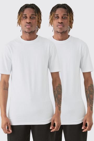 White Tall 2 Pack Muscle Fit T-shirt