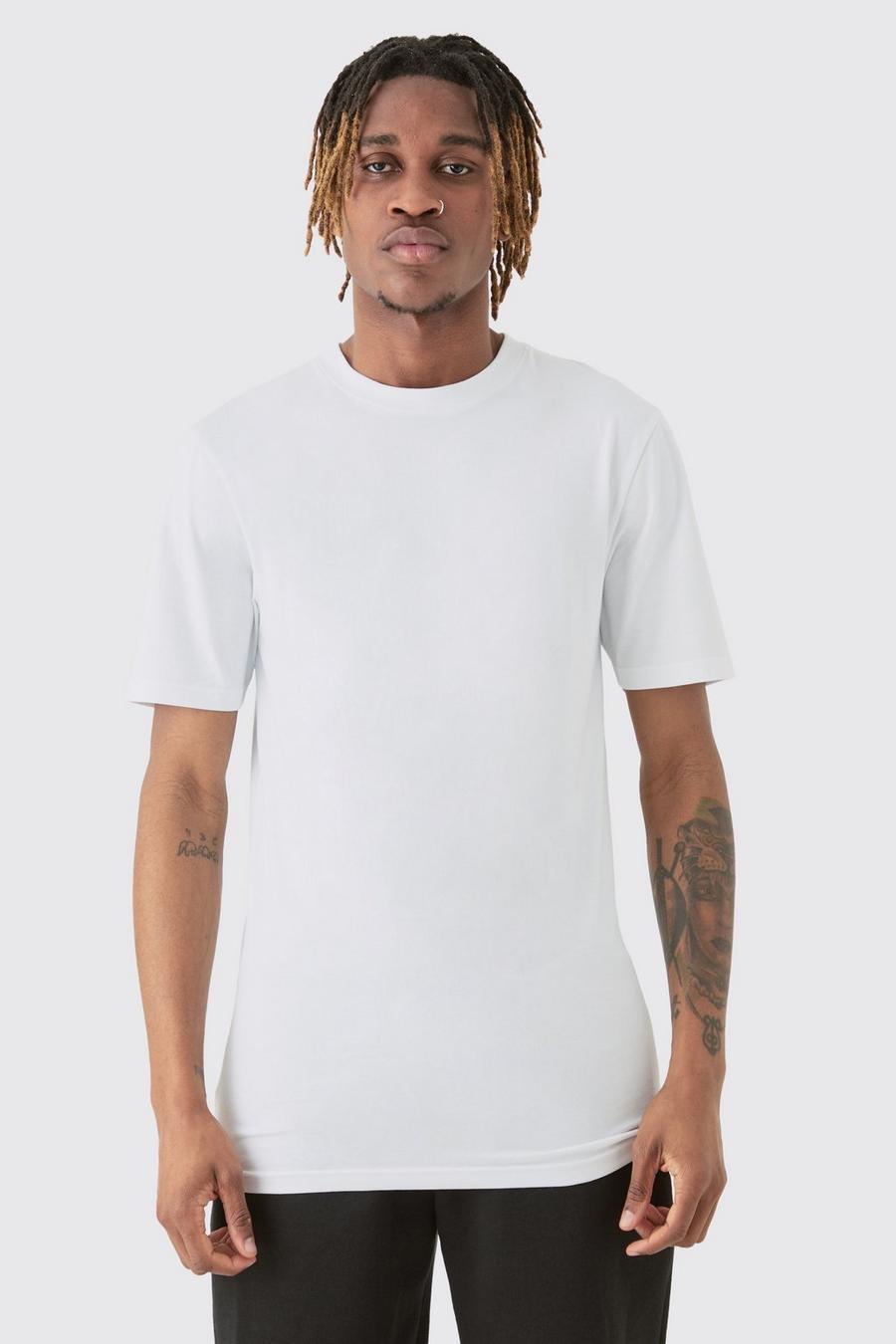 T-shirt Tall attillata - set di 2 paia, White