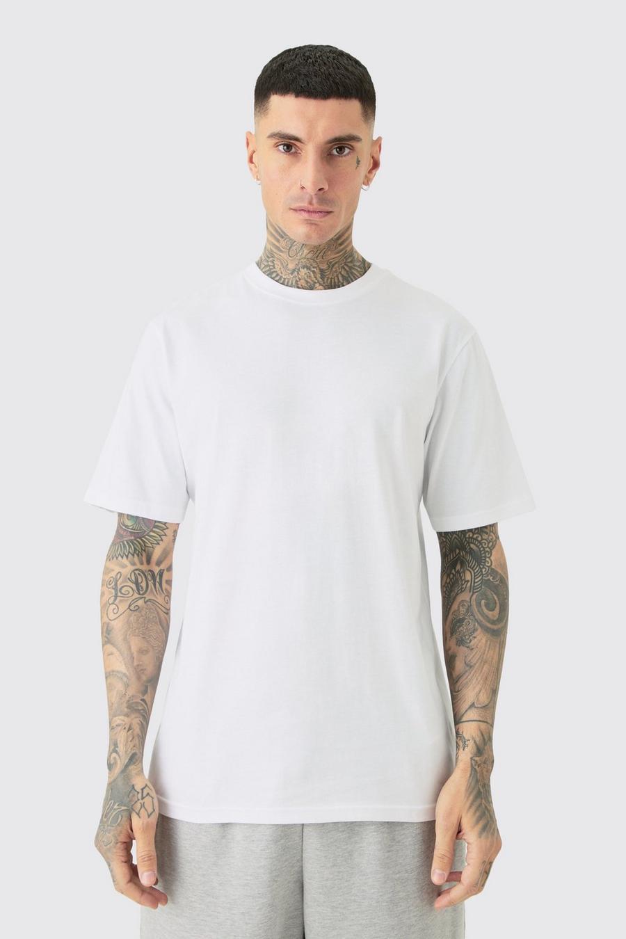 White Tall Basic Crew Neck T-shirt image number 1