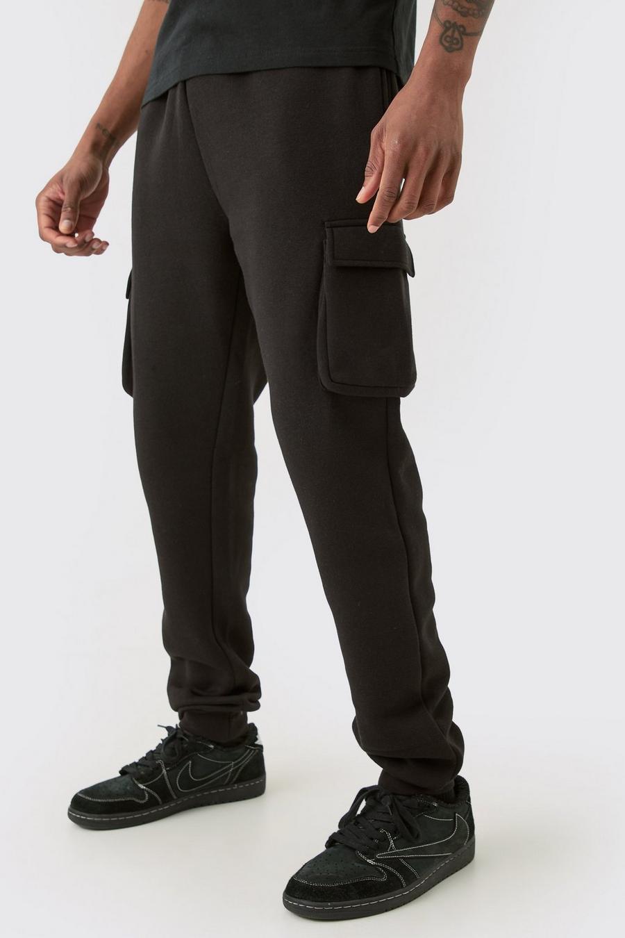 Black Tall Skinny Fit Cargo Jogger image number 1