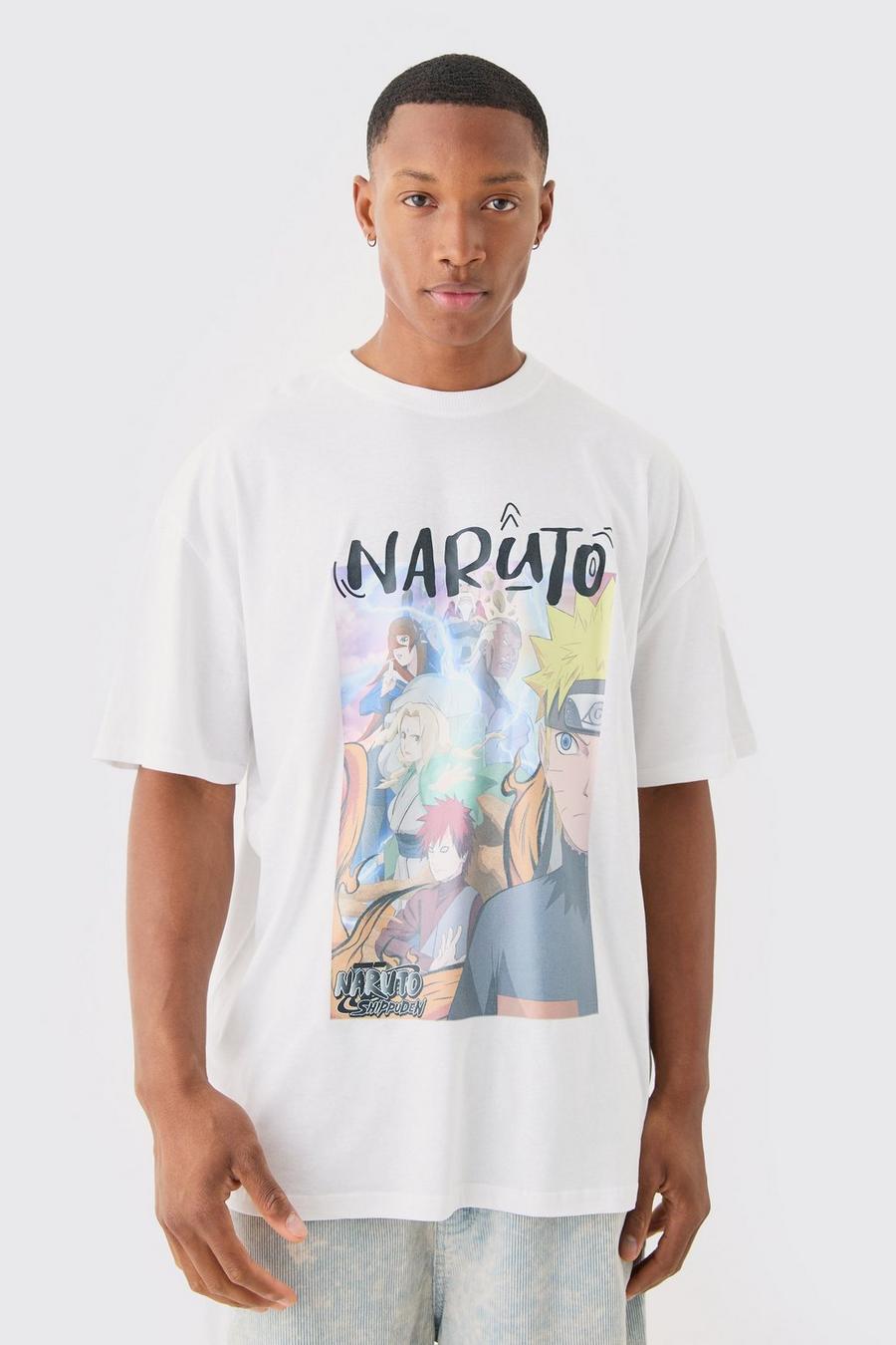 Camiseta oversize con estampado de Naruto Anime, White
