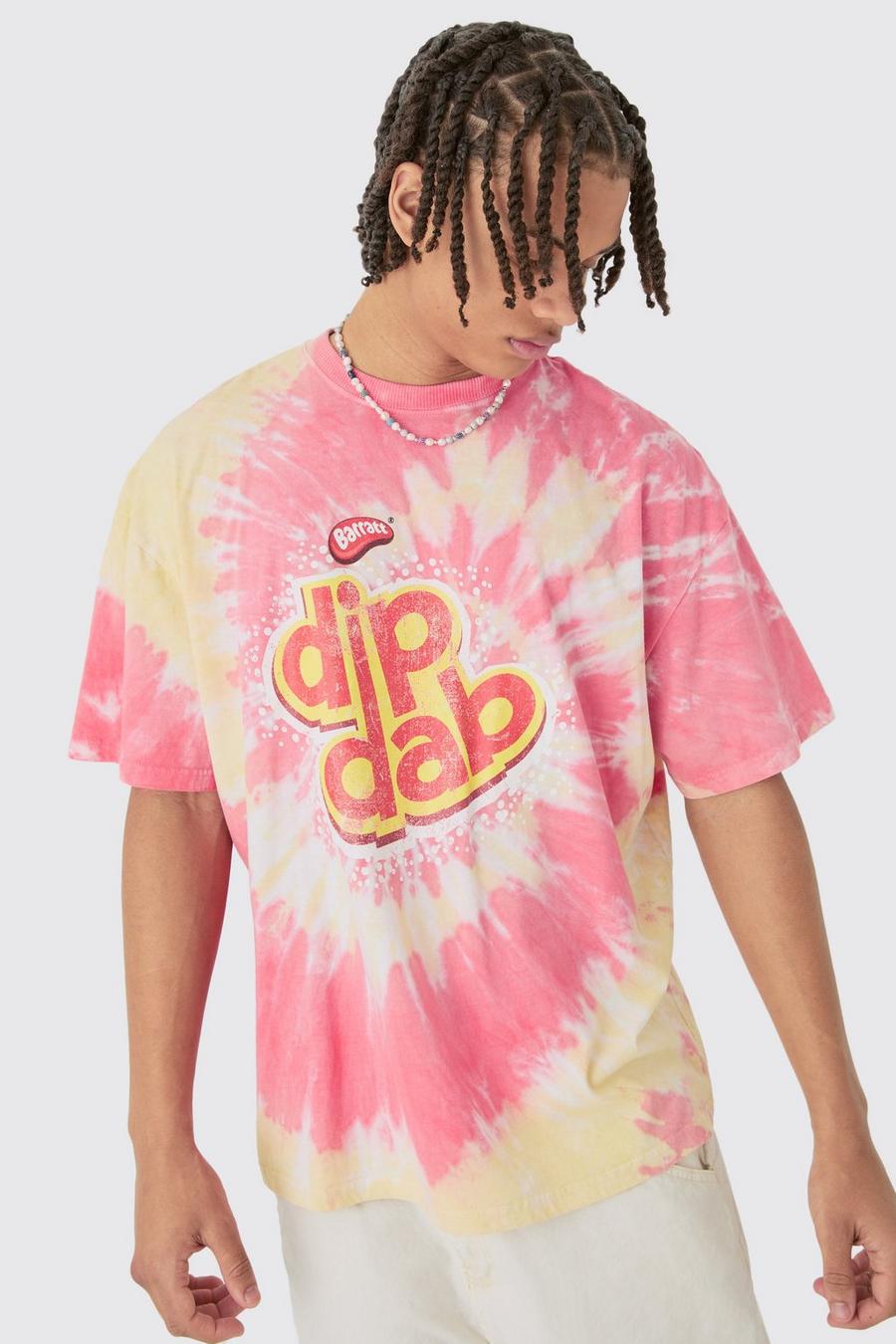 Multi Oversized Tie Dye Dip Dab License T-shirt image number 1