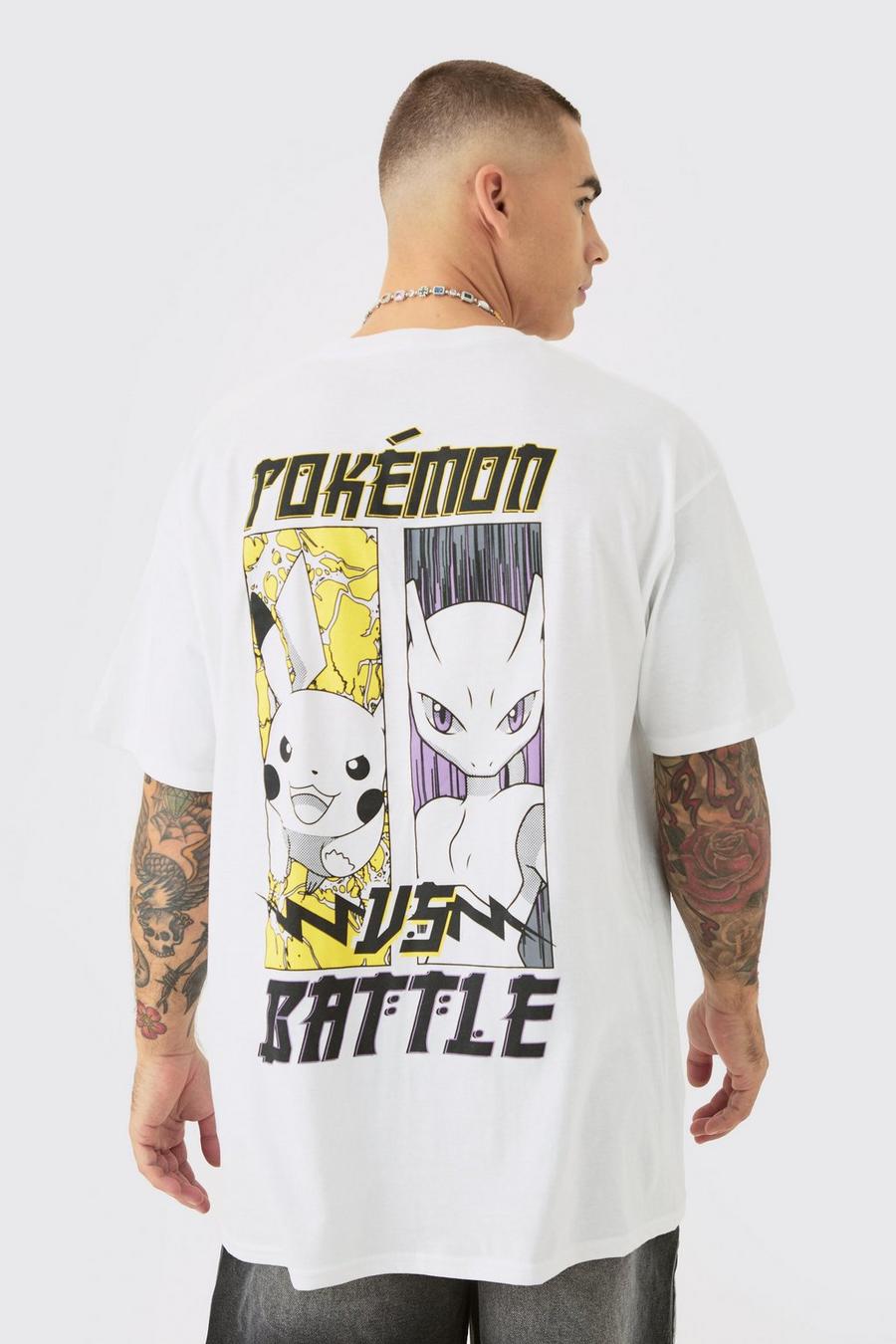 White Oversized Gelicenseerd Pokémon Battle T-Shirt image number 1