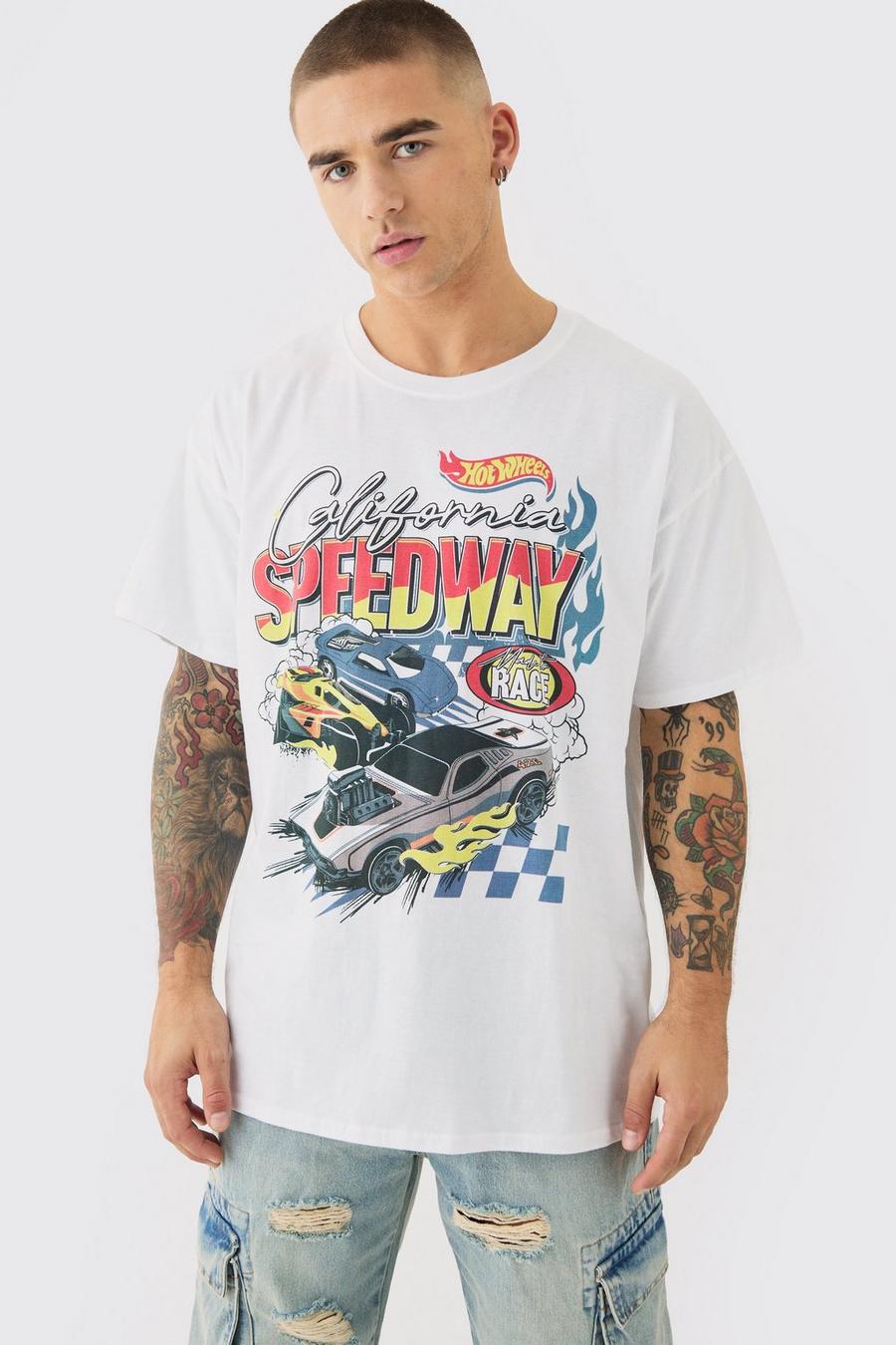 T-shirt oversize ufficiale Hotwheels, White image number 1