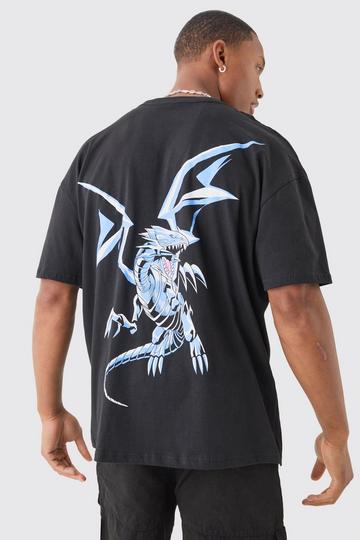 Oversized Blue Eyes Yugioh License T-shirt black