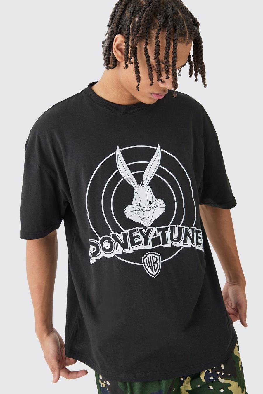 Camiseta oversize con estampado de los Looney Tunes, Black image number 1