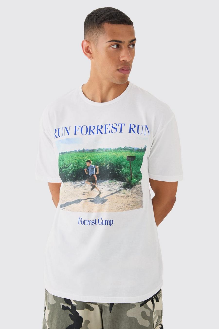Oversize T-Shirt mit lizenziertem Forest Gump Print, White