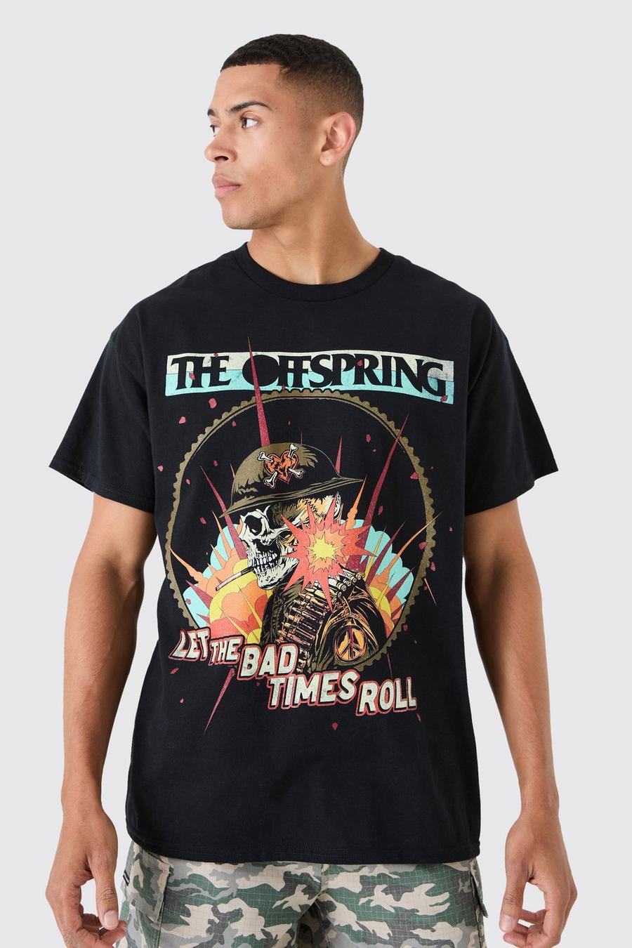 Camiseta holgada con estampado de The Offspring Band, Black image number 1