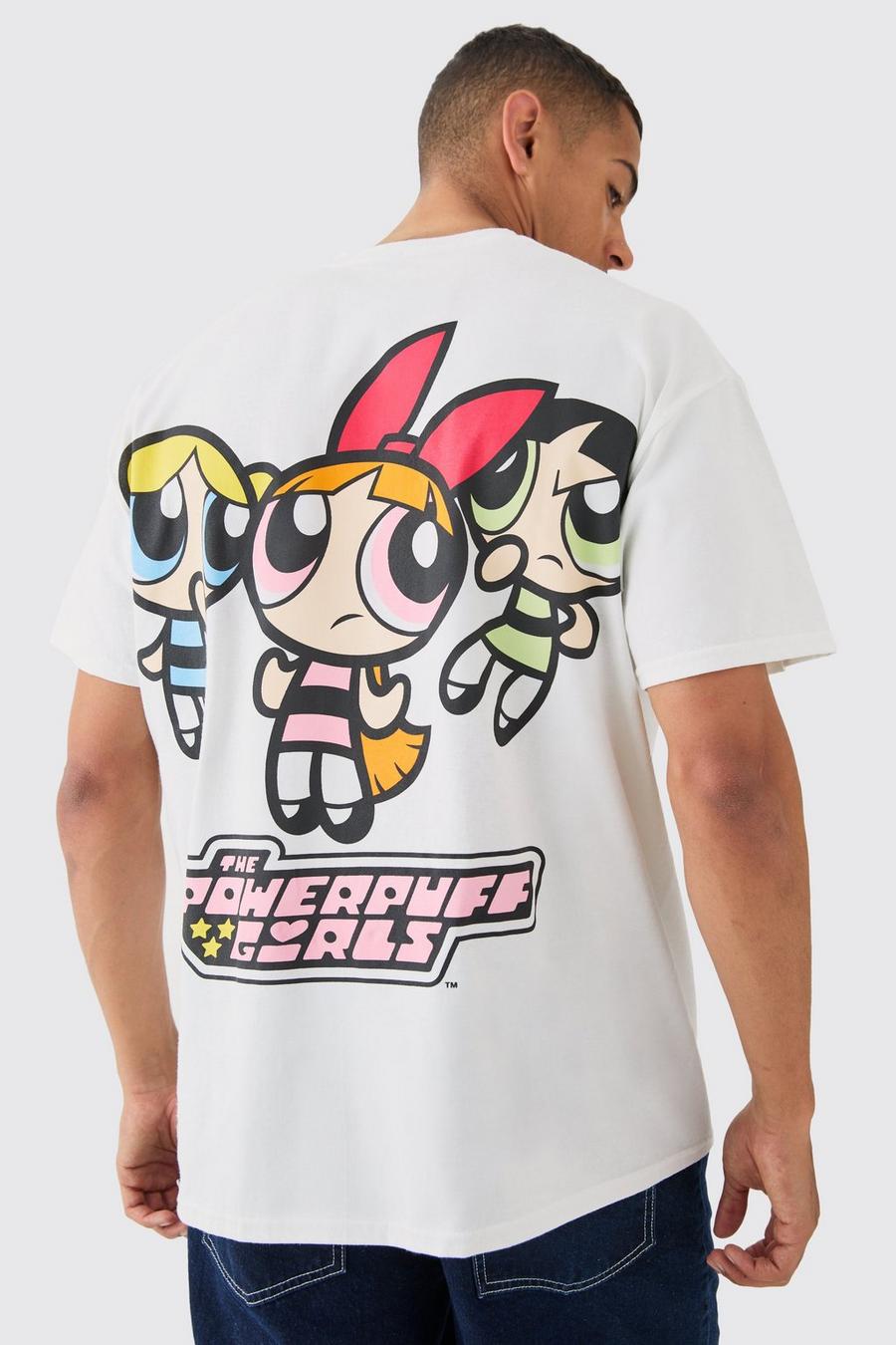 Oversize T-Shirt mit lizenziertem Powerpuff Girls Print, White