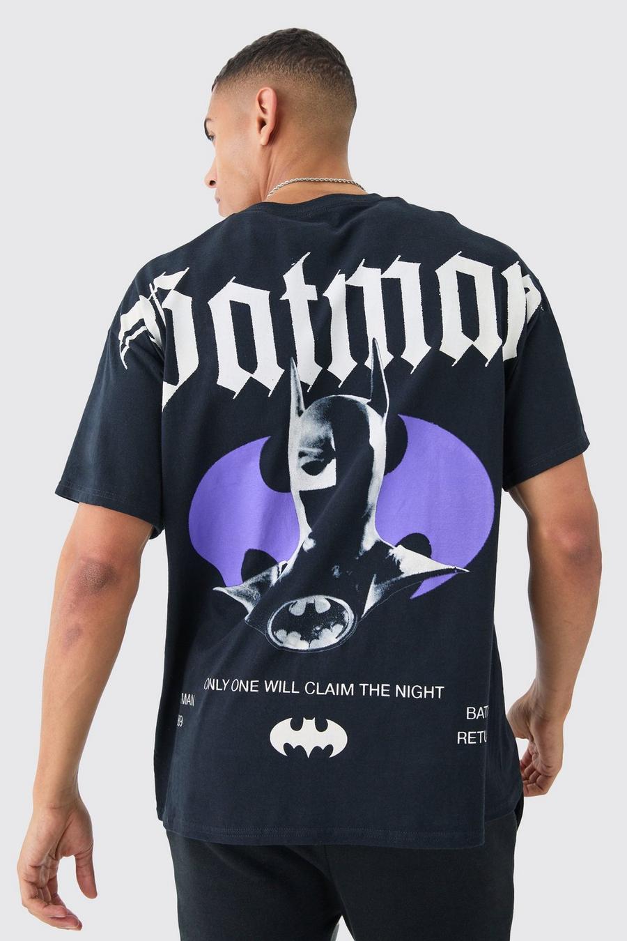 Camiseta oversize con estampado de Batman a gran escala, Black