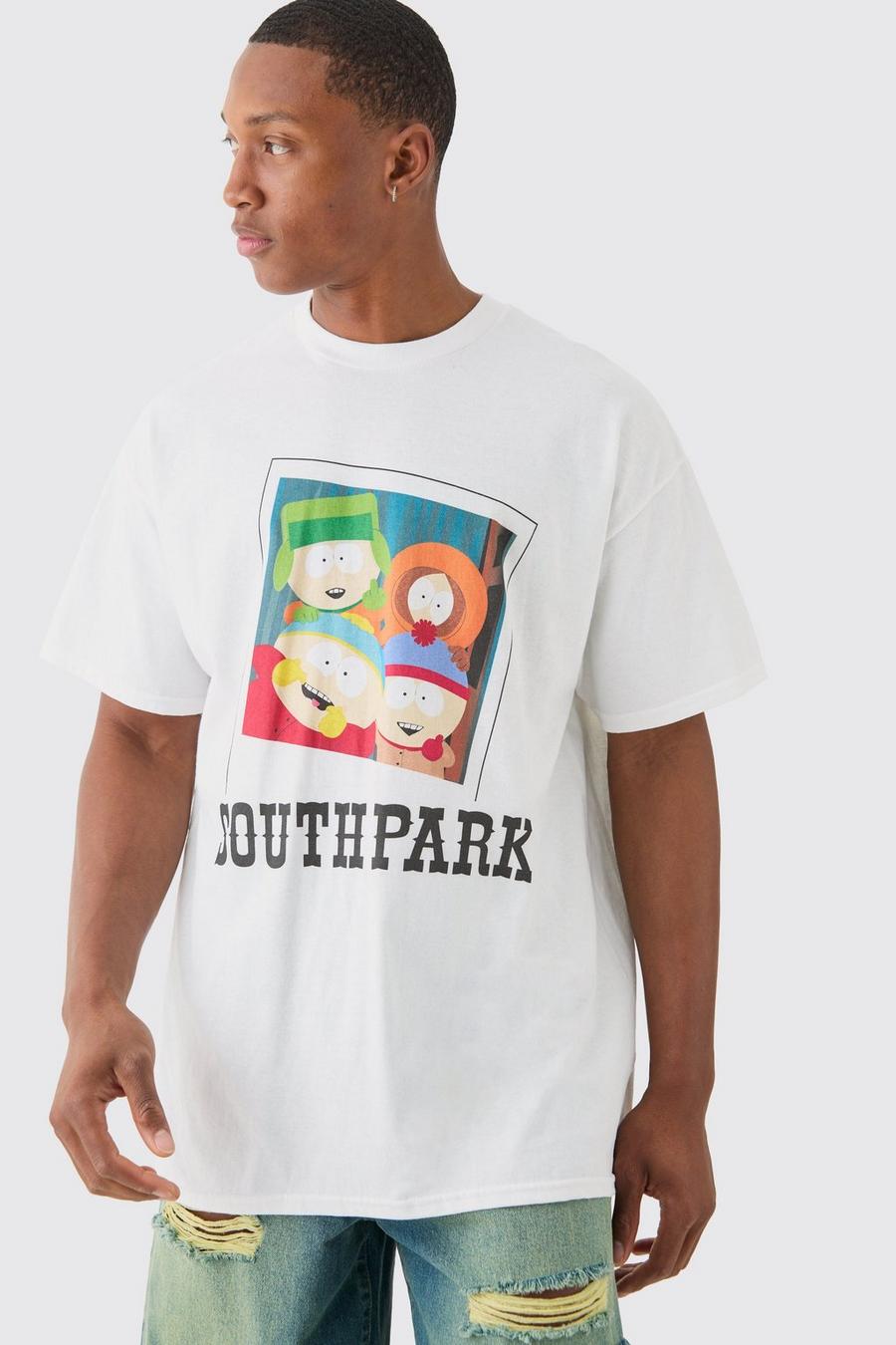 Oversize T-Shirt mit lizenziertem South Park Print, White