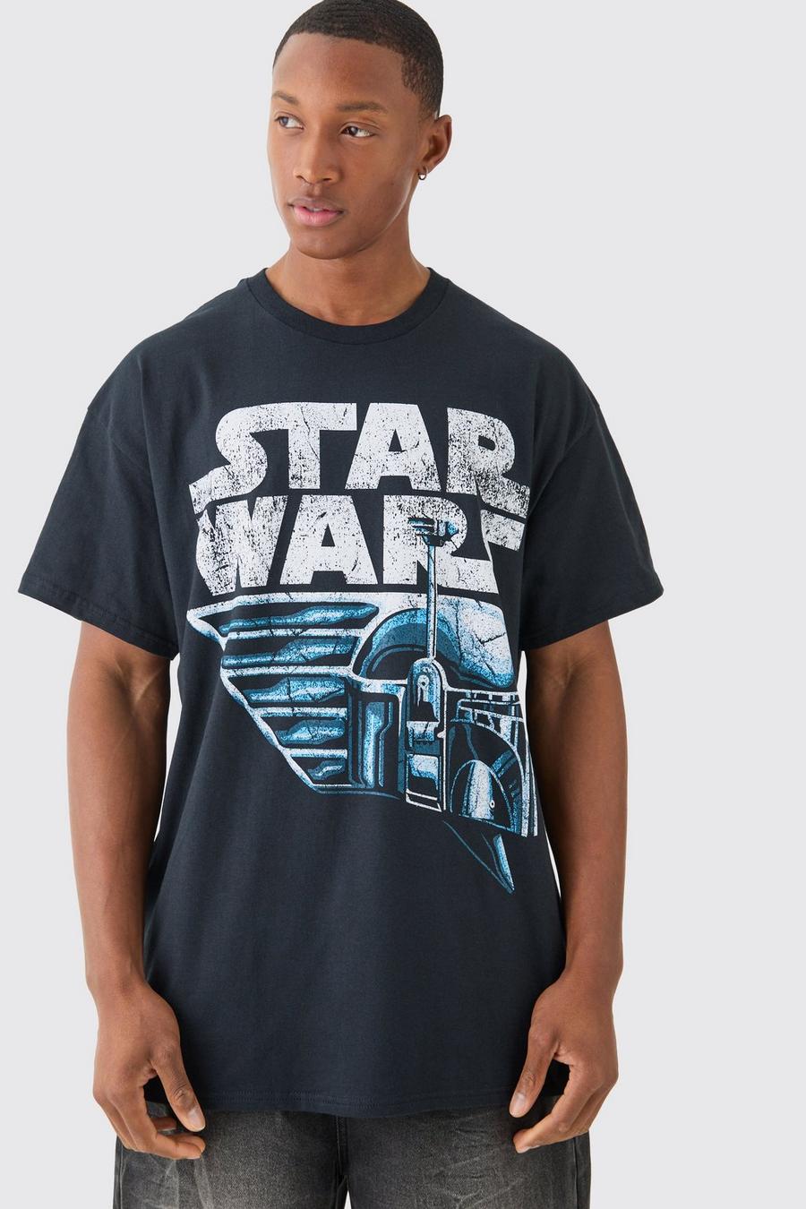 Oversize T-Shirt mit lizenziertem Star Wars Print, Black image number 1