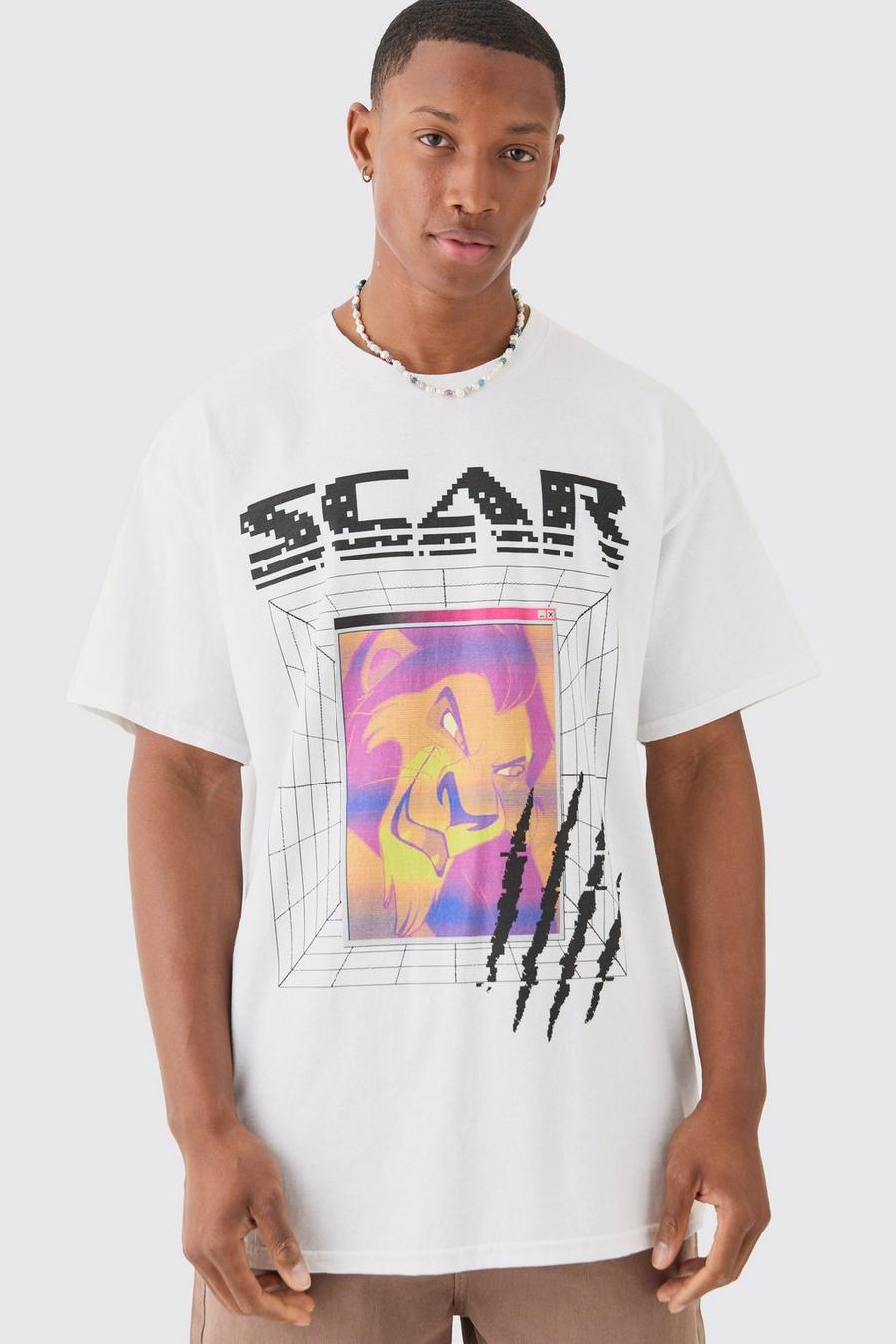 Camiseta oversize con estampado de Disney Scar, White image number 1