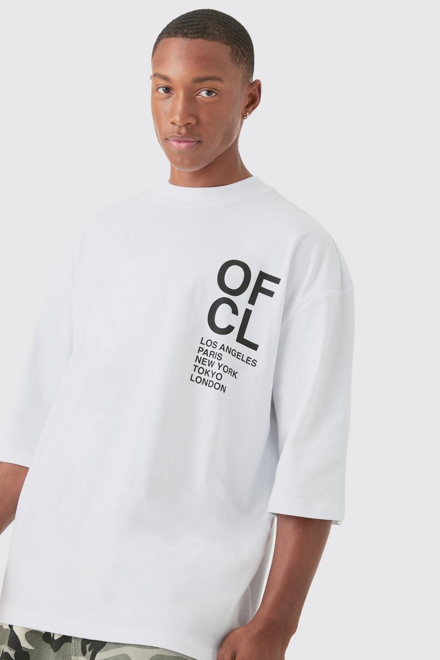 White Oversized Extended Neck Creative Dept T-shirt image number 1