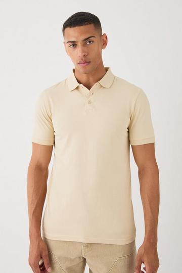 Muscle Fit Short Sleeve Polo sand