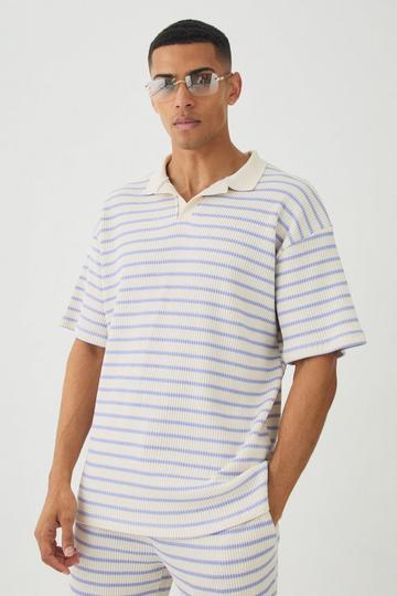 Oversized Fit Revere Polo Shirt cornflower blue