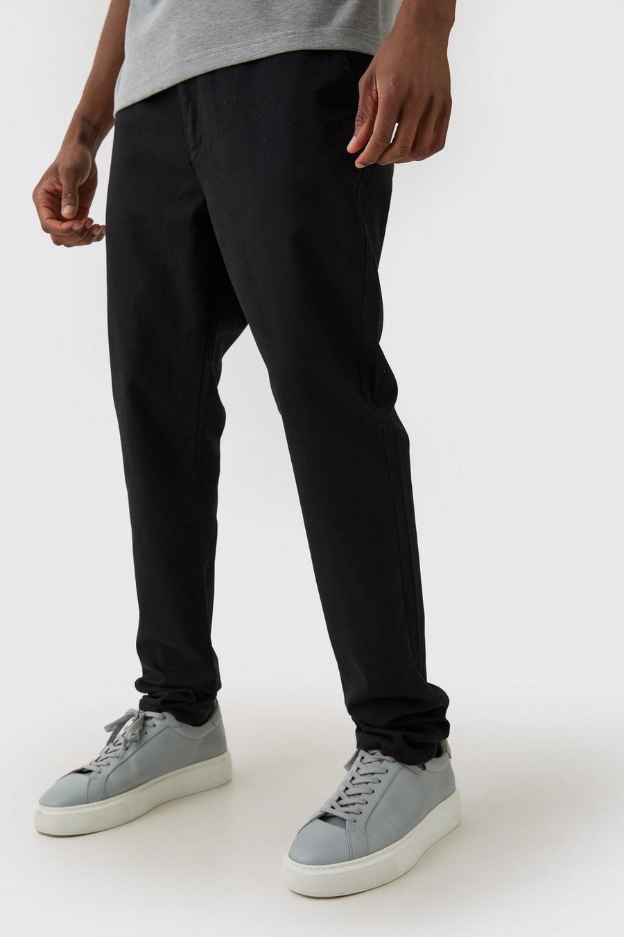 Black Tall Fixed Waist Skinny Chino Trouser