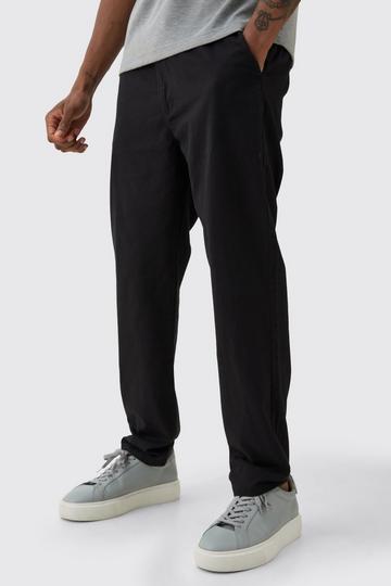 Black Tall Fixed Waist Slim Chino Pants