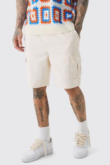 Tall Cord Cargo Shorts In Stone stone