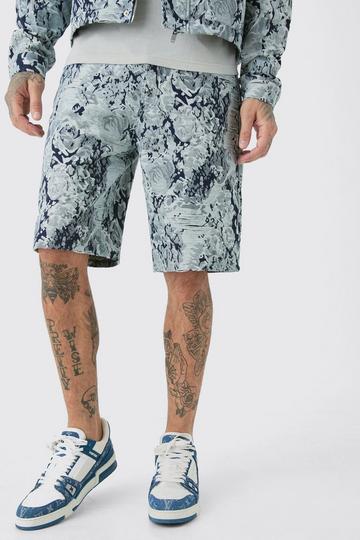 Tall Baggy Denim Shorts Van Stof navy