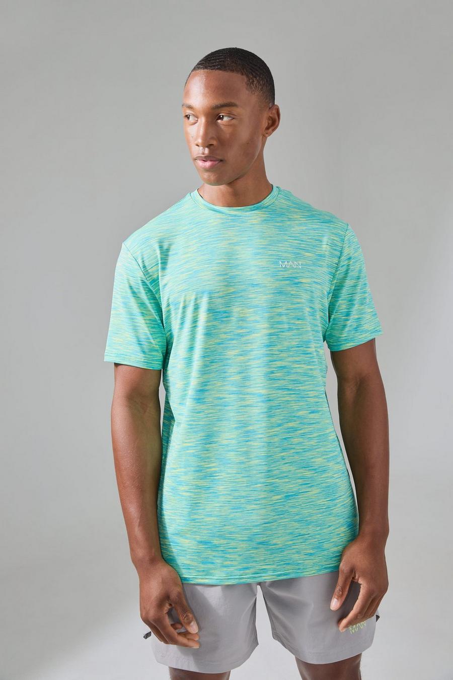 Green Man Active Lightweight Space Dye Marl Short Sleeve T-shirt
