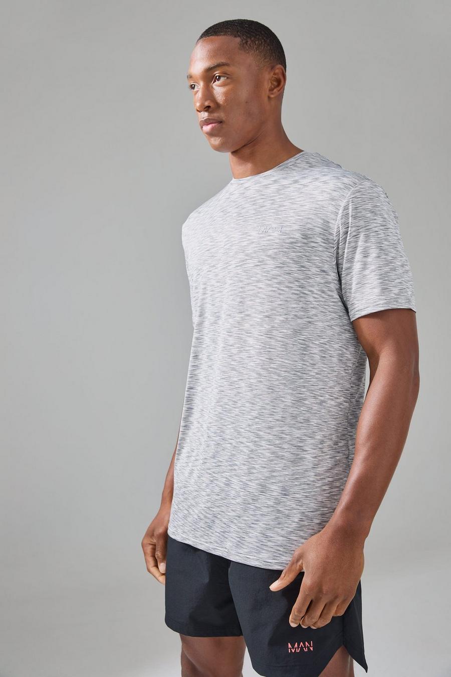 Black Man Active Lightweight Space Dye Marl Short Sleeve T-shirt