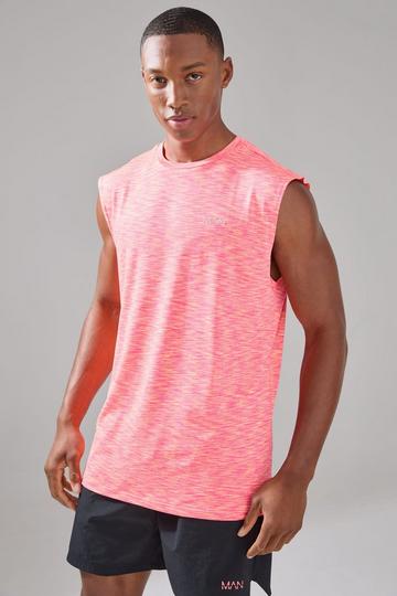 Pink Man Active Lightweight Space Dye Marl Regular Fit Tank