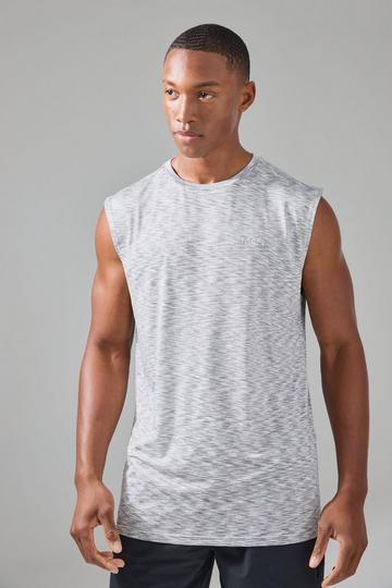 Black Man Active Lightweight Space Dye Marl Reg Fit Tank