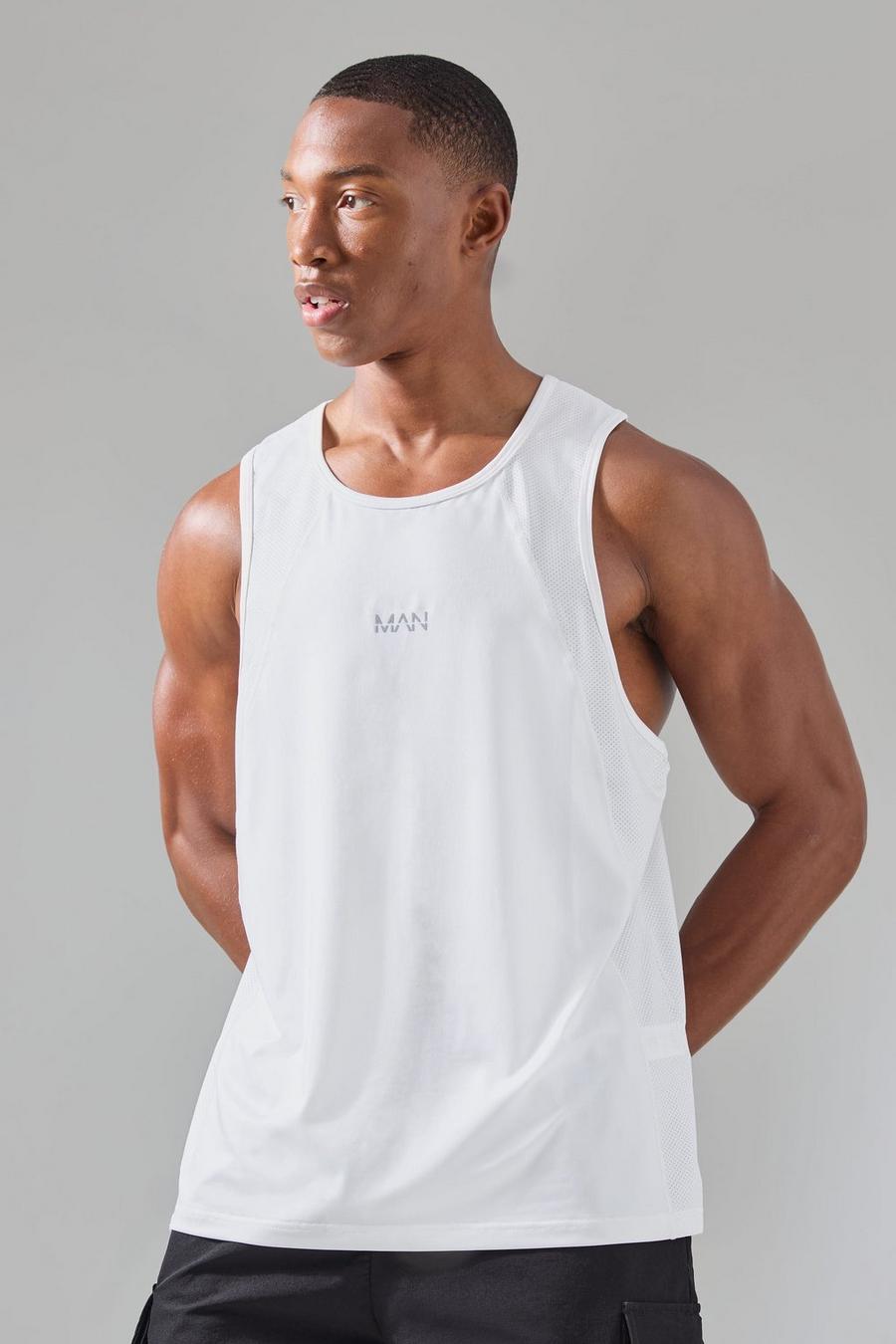White Man Active Mesh Panelled Vest image number 1