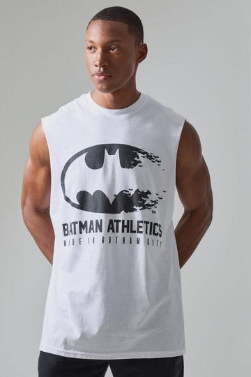 White Active Batman Athletics License Reg Fit Tank