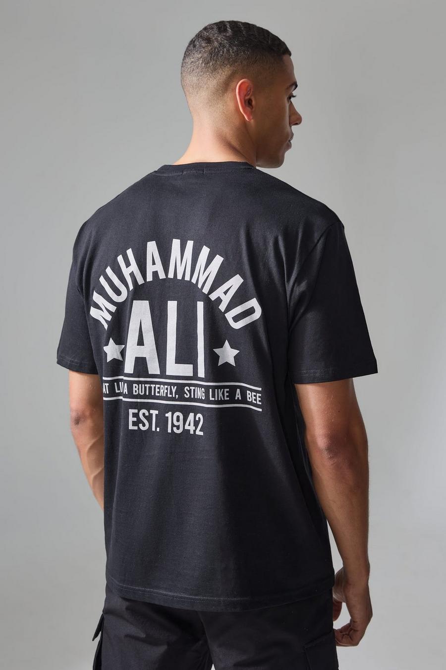 Active Oversize Muhammad Ali Est. T-Shirt mit lizenziertem 1942 Print, Black