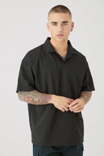 Oversized Heavy Premium Revere Polo black