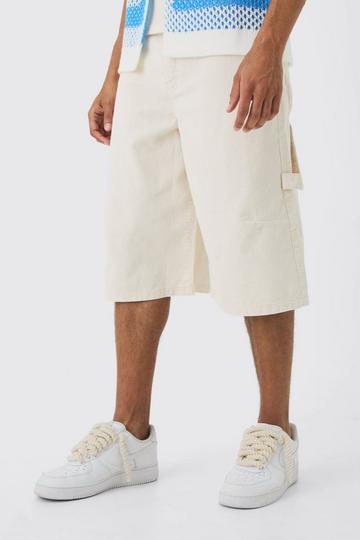 Corduroy Carpenter Long Line Jort In Sand sand