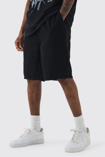 Tall Slim Fit Shorts Met Elastische Taille En Touwtjes In Zwart black