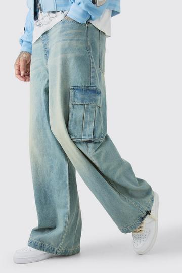 Tall Cargo Parachute Jeans antique blue