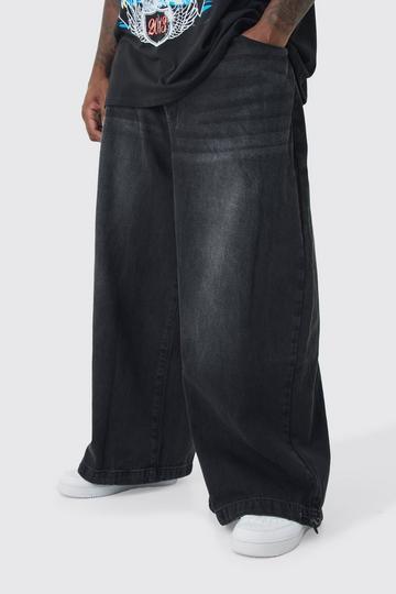 Black Plus Denim Parachute Jeans