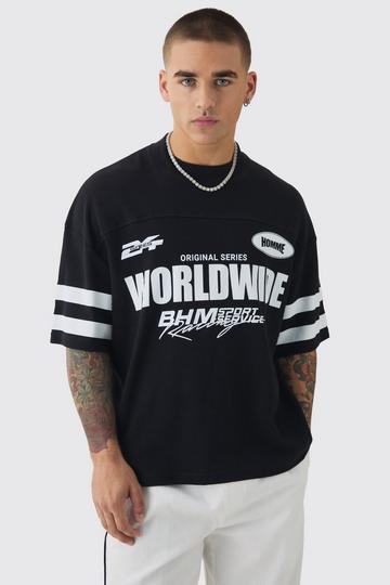 Oversized Boxy Worldwide Waffle T-shirt black