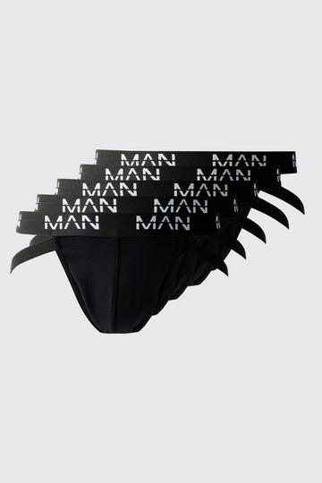 Black 5 Pack Man Dash Jock Strap In Black