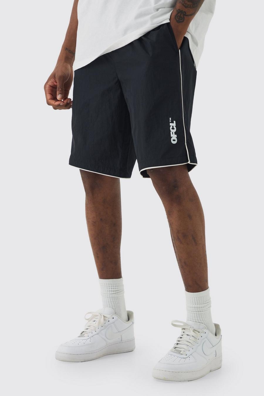 Black Tall Piping Detail Shorts