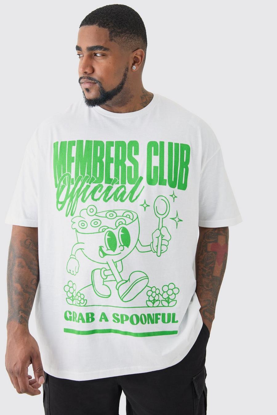 White Plus Members Club &#39;Spoonful&#39; Worldwide T-shirt i vitt tyg