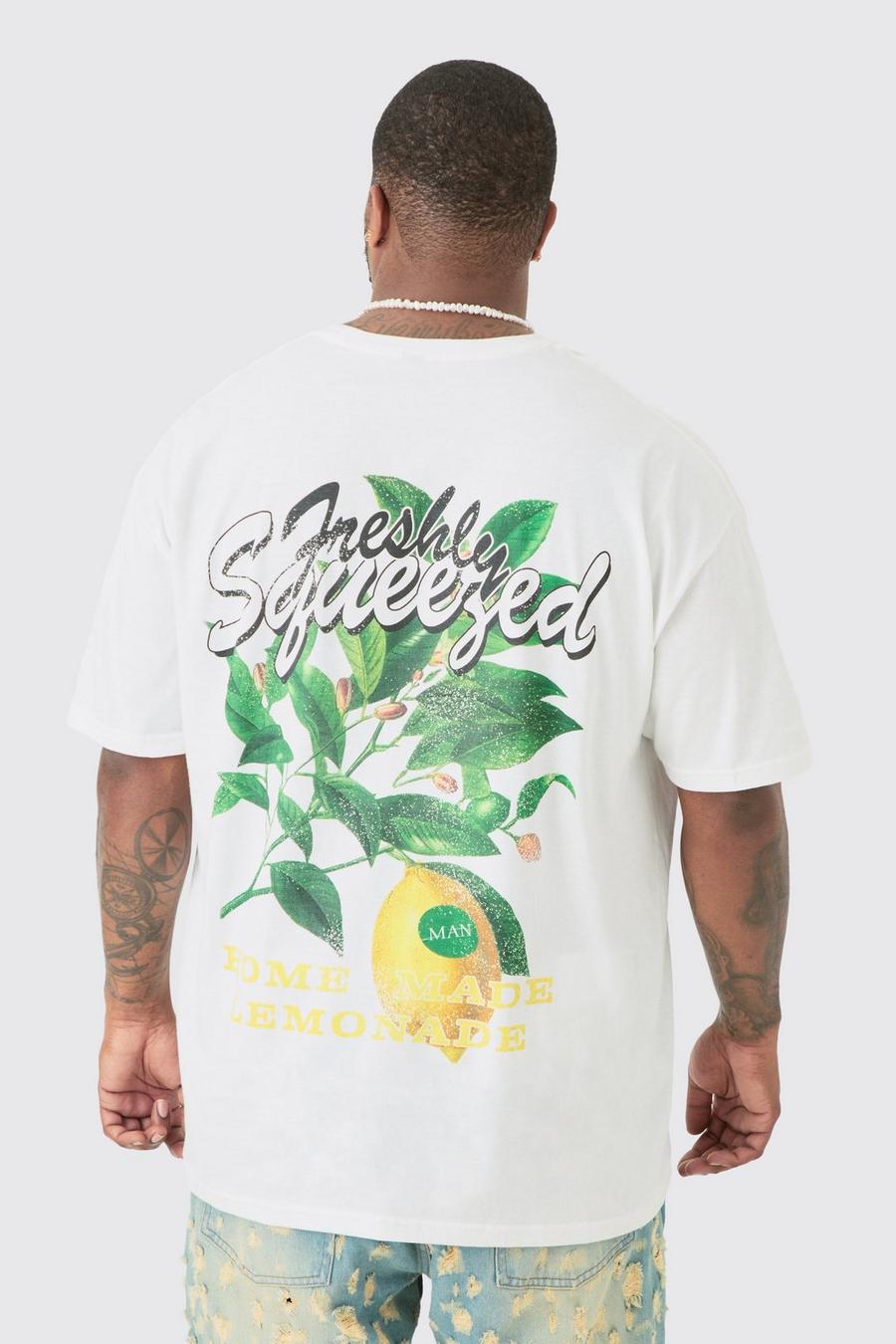 Plus T-Shirt mit Homemade Lemonade Print, White