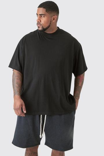 Plus Oversized Extended Neck T-shirt black