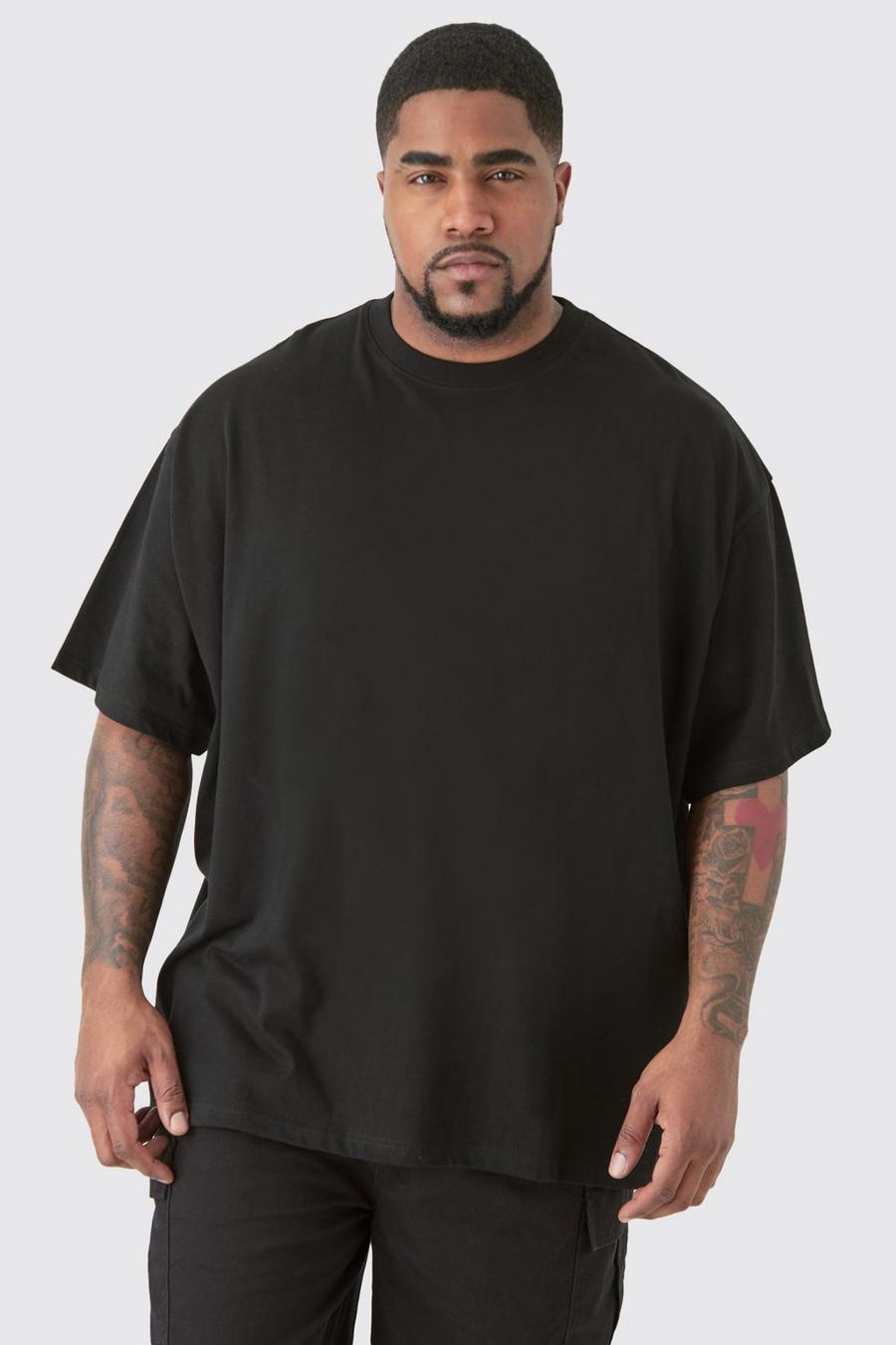 Black Plus Oversized Crew Neck T-shirt image number 1